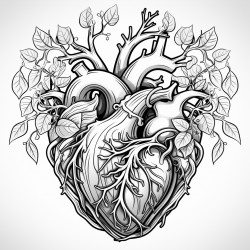 anatomically correct heart showing veins arteries and valves