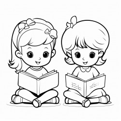 kindergarten students reading and writing