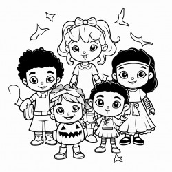 halloween bold lined black character