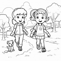 two kinds walking in the park