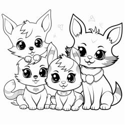 kittens puppies and bunnies with big eyes and fluffy tails