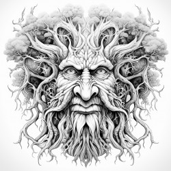 a tree with a face