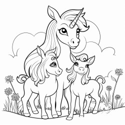 family cubs of unicorn