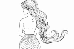 mermaid facing away