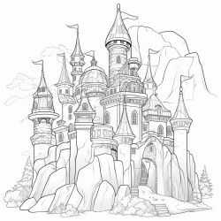 medieval castle made entirely of crystal and gems