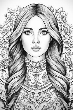 norwegian folk art coloring page
