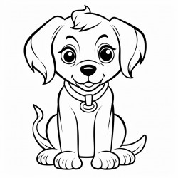 cute puppy カラーリングページ