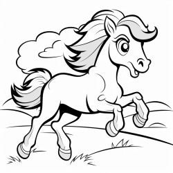 a joyful pony running
