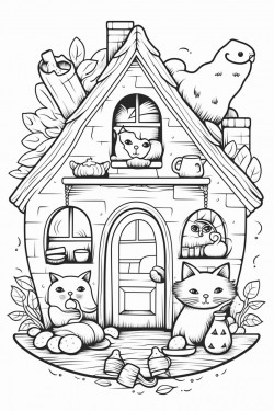 cozy cottage core with anthromorphic animals