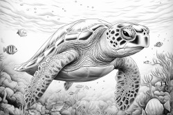 dolphine drinks coffee under the sea