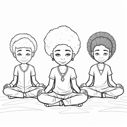 black children meditating