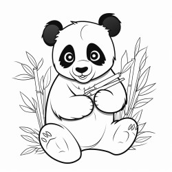 panda eating a bamboo stick