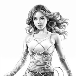 a beautiful athletic woman doing rhythmic gymnastics