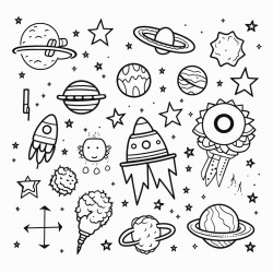 space coloring page