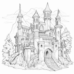 medieval castle made entirely of crystal and gems