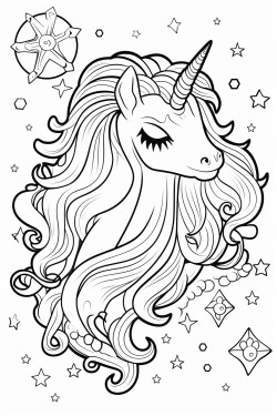 unicorn yang sedang tidur di bawah rembulan