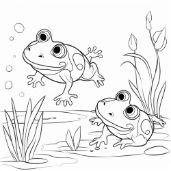 2 swimming frogs