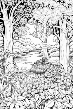 garden of flowers and trees