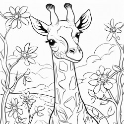 giraffe in garden