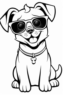 hund mit sonnenbrille auf roller