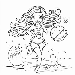 mermaid playing netball