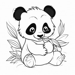panda eats leaves