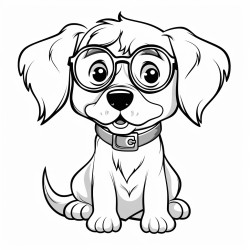 a dog with glasses