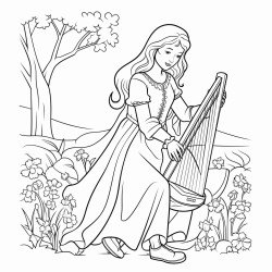 un cor une harpe et un violon