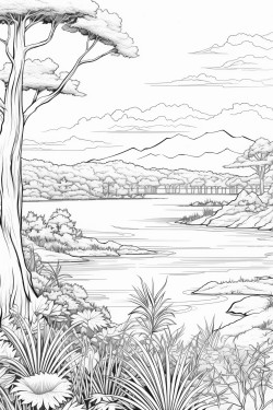 paisaje con un lago