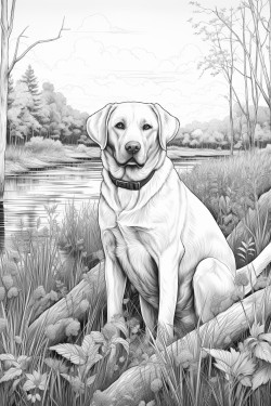 black labrador oil paint