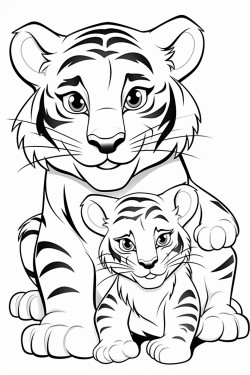 tigre bebe mama tigre y bebe