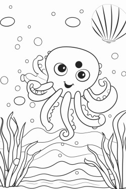 underwater adventure  fishcoral reefsand a playful octopus