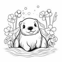 platypus with woodland flowers