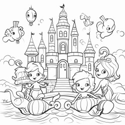 mermaids seahorses crabs castles bubbles