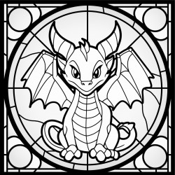 stained glass baby dragon