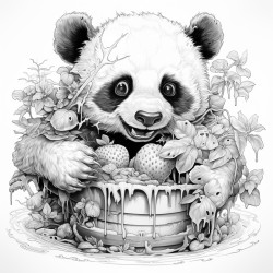 panda eats leasves