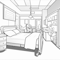 hospital room from bed perspective