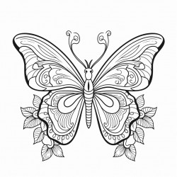a butterfly with a floral pattern in the middle of it