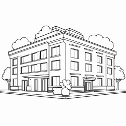 commercial building with blank logo