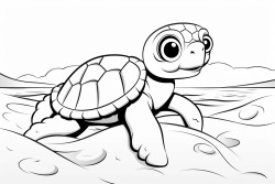 a baby sea turtle on a beach