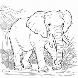 an african forest elephant in its natural habitat