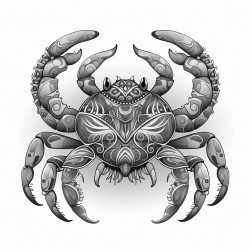 create giant crab with mandala pattern on it and zentangle nature art