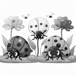 simple and easy adorable garden with ladybugs coloring pages for kids felttip pen white majorly