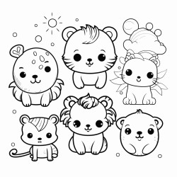 a cute   coloring bookvector white background black and white black drawing