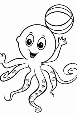 an octopus playing volleyball