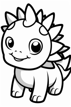cute stegosaurus dinosaur bold and easy