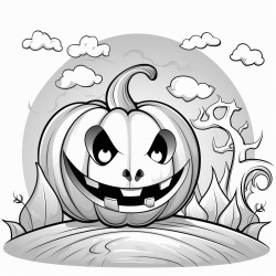 halloween pumpkin at night for kids
