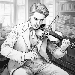 man playing the violin
