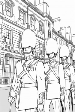 united kingdom kings guards in changing ceremony