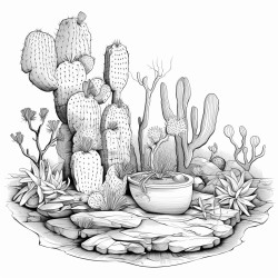 a toilet shaped cactus in the desert